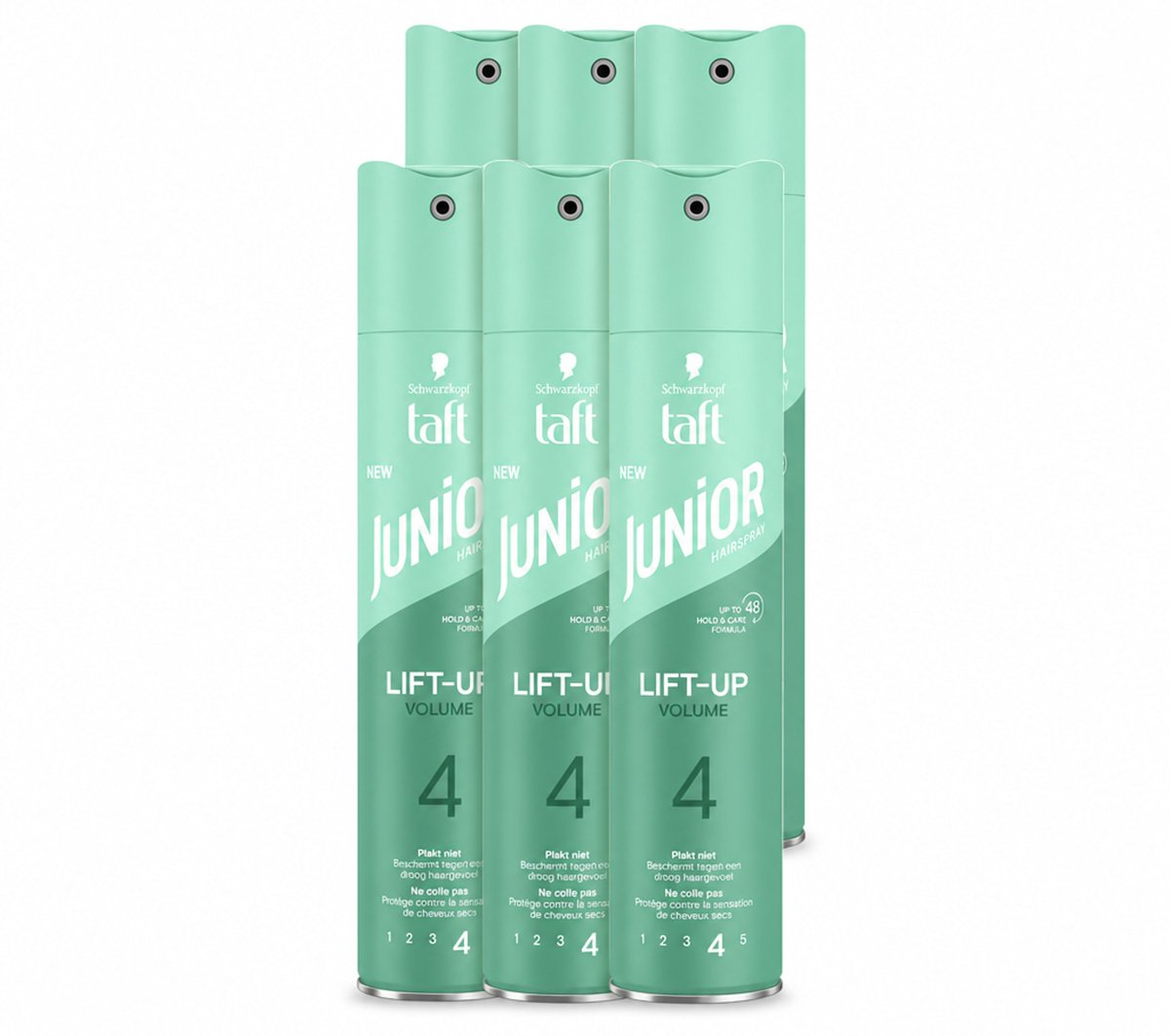 6 x Taft - Lift-Up Volume 4 - Haarspray - Extra volume voor kids - 250 ml - Voordeelverpakking - 6 stuks