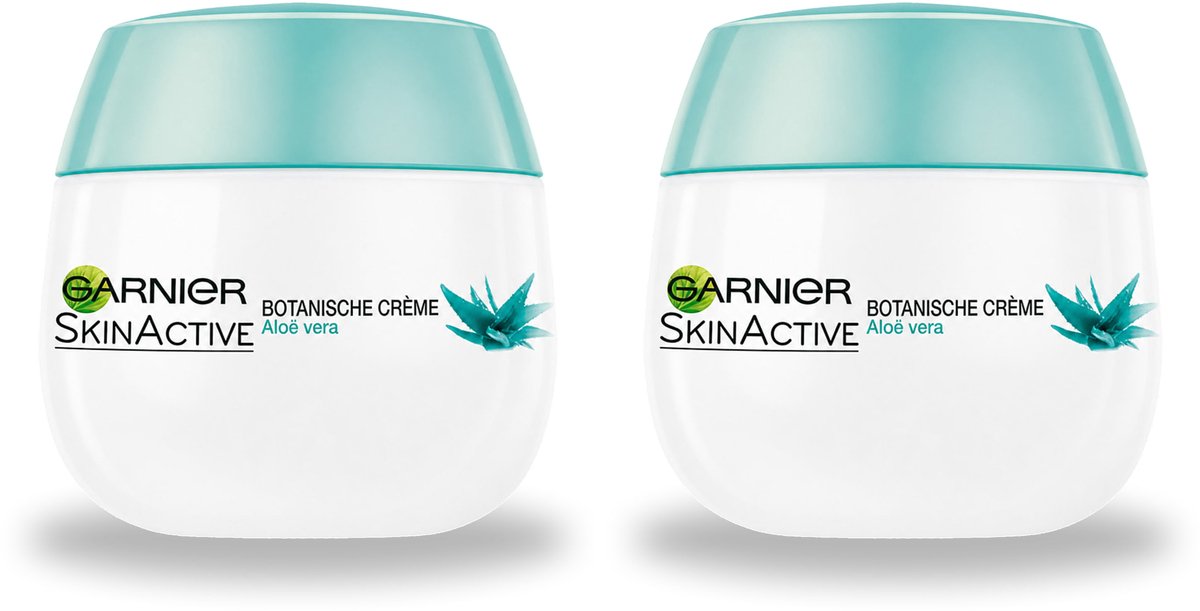 2 x Garnier - SkinActive - Botanische Dagcrème - Aloë Vera - Voor ieder Huidtype - 50 ml - Voordeelverpakking - 2 stuks