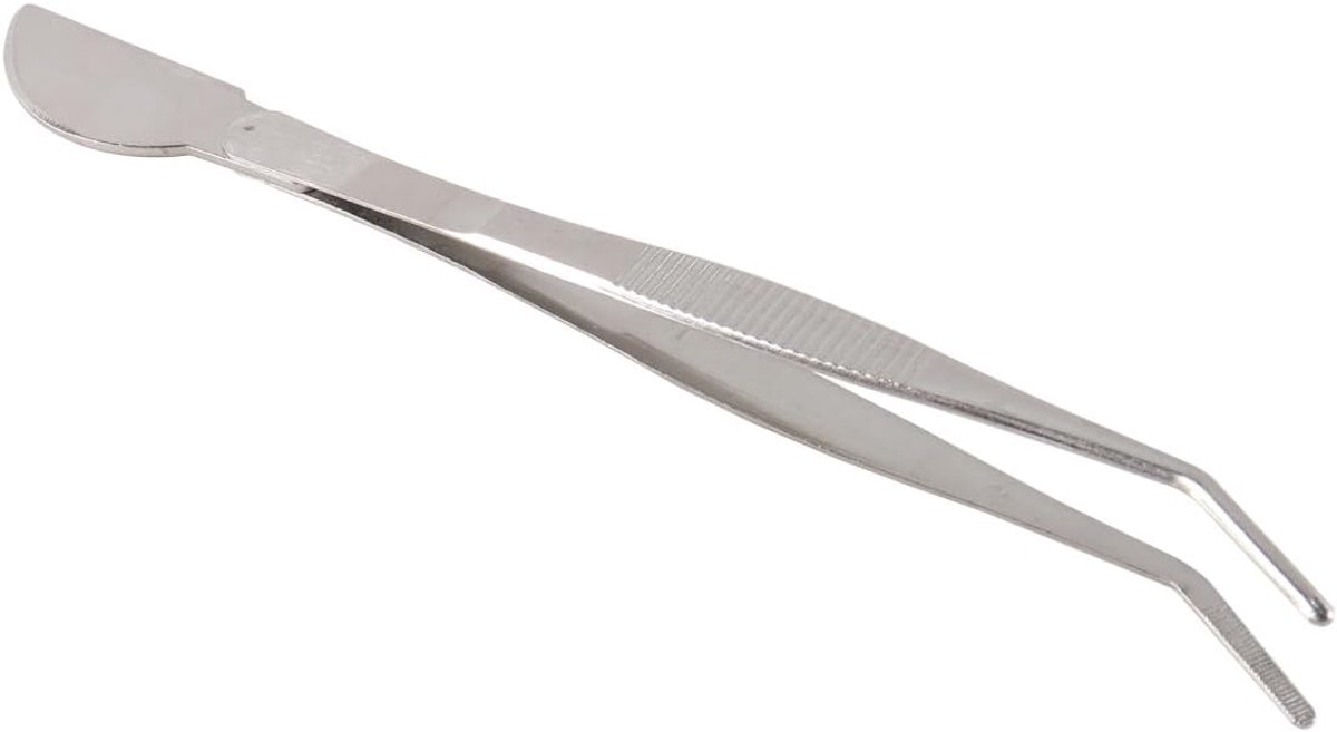 Bonsai-pincet, lange steel, roestvrij staal, rechte en gebogen, pincet voor het losmaken van potgrond, schaven van gras (gebogen)