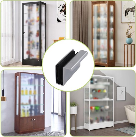 Glazen vingerrand trek, 4 stuks kastvinger trekkend handvat glazen deurclips kast sluiting klem verborgen handgreep voor display glazen etalage deur (parel chroom) — afbeelding 4