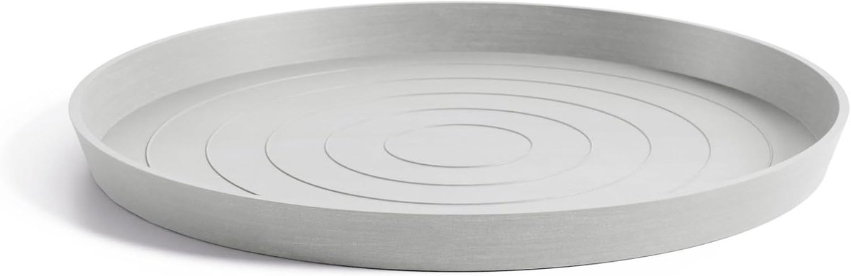 Middelgrote ronde schotel - 58,7 cm x 58,7 cm x 4,6 cm - Wit Grijs