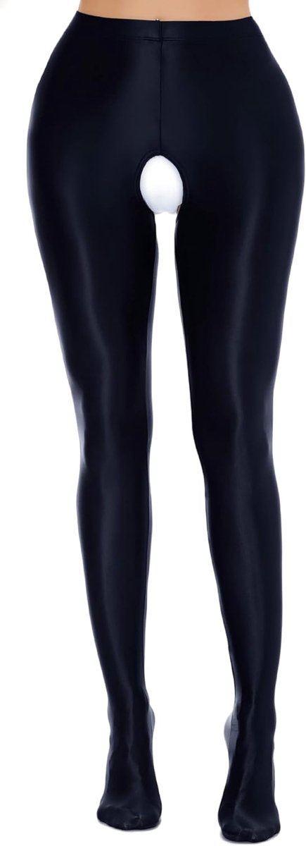 Leggings voor dames, transparante panty, hoge taille, lichte skinny broek, EU S-L (Azië M-XL)