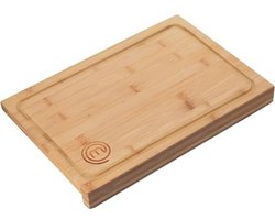 Cutting Board with Rim and Juice Groove - Large Size (38.5x26x4cm) - Ideal for Preparing, Slicing, Carving, and Serving - Made of Natural Bamboo