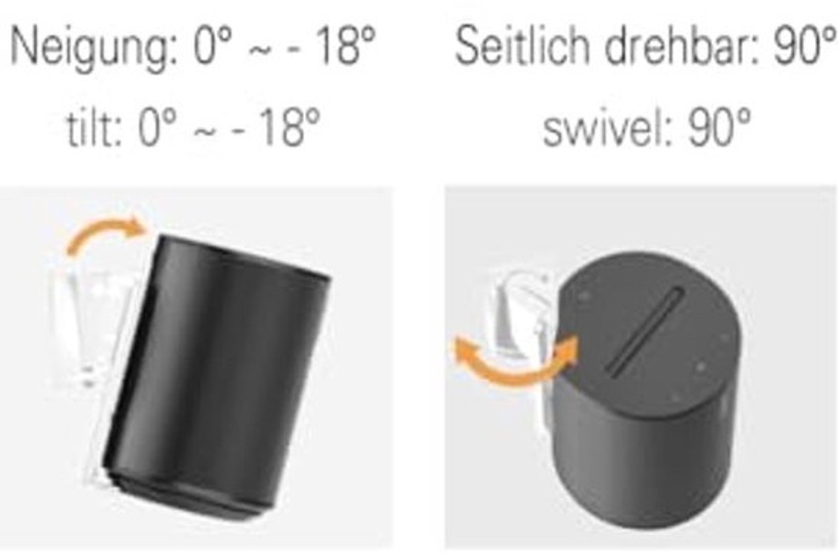Muurbeugel voor Sonos Era100 - Wandhouder met kabelbeheer, set van 2, kantelbaar en draaibaar