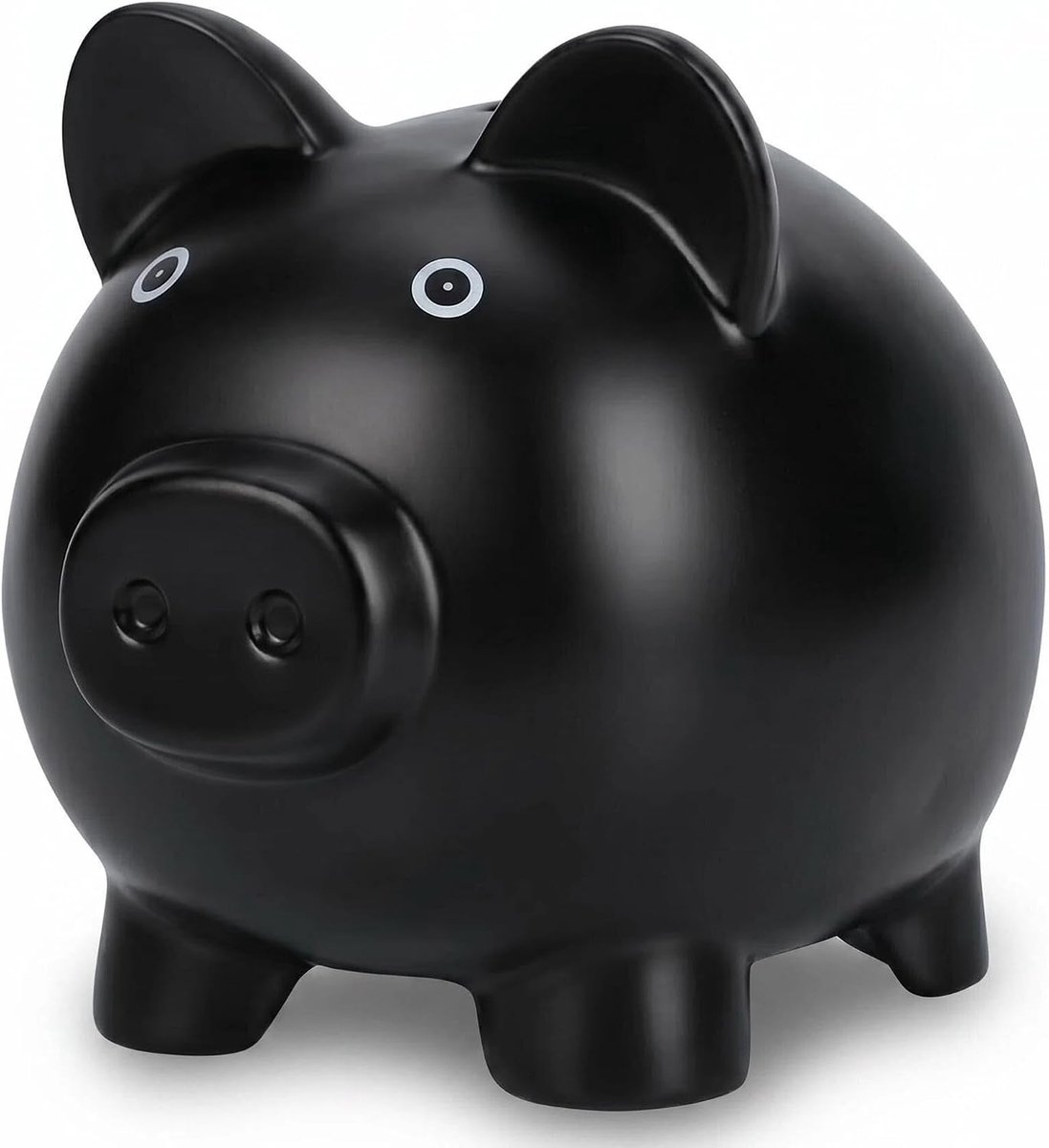 Spaarvarken, plastic muntenbank, onbreekbare geldbanken, schattige spaarvarken, eerste spaarpot, beste verjaardagscadeaus woondecoratie (zwart)