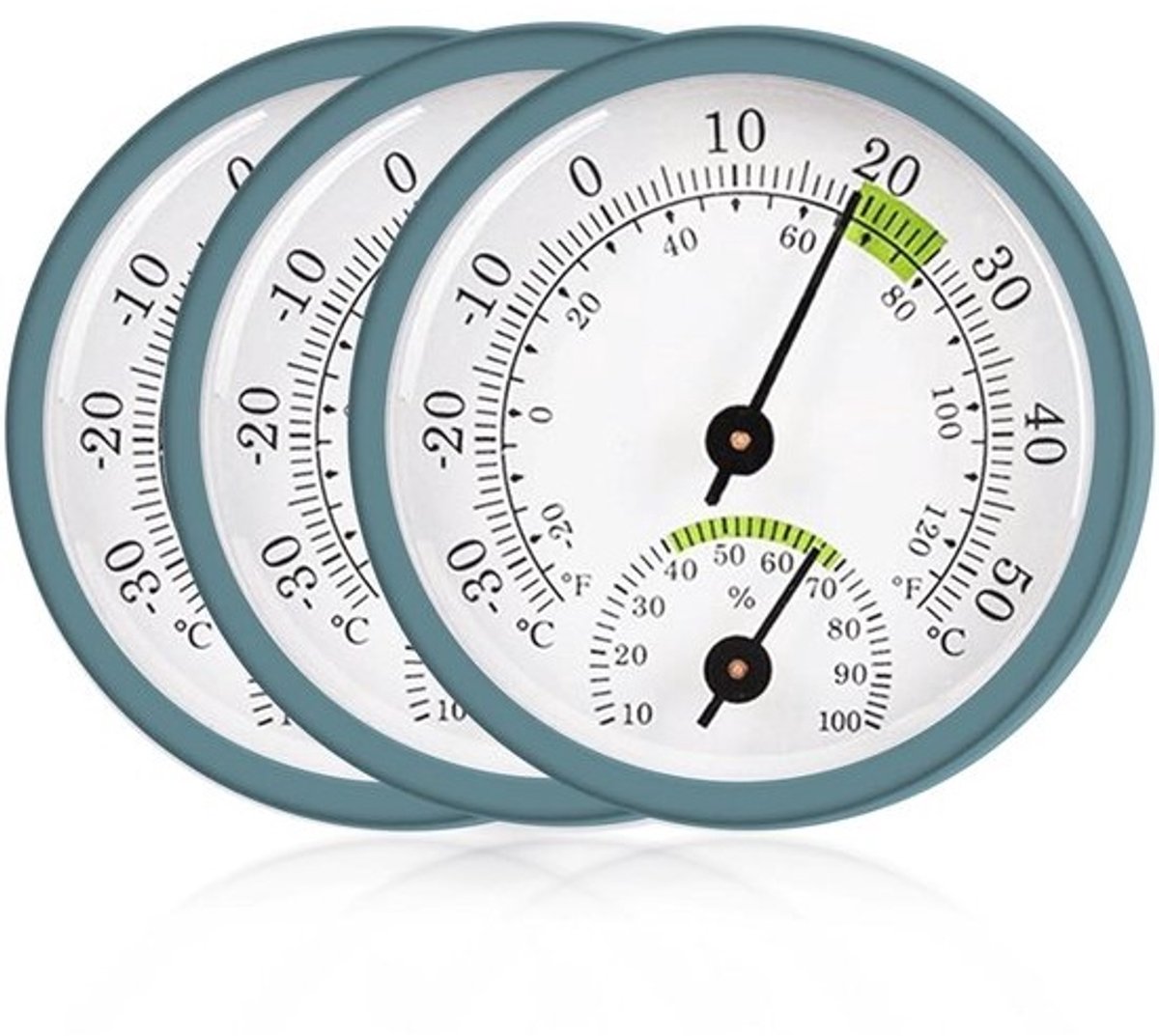 Hygrometer en Thermometer Set van 3 - 2-in-1 Precisie Thermo-Hygrometer voor Binnen en Buiten