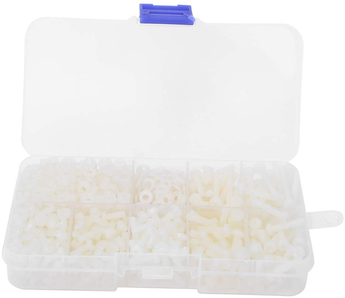 800 Stuks M3 Nylon Schroefmoerenset Met Sluitring Wit Voor Universeel Gebruik