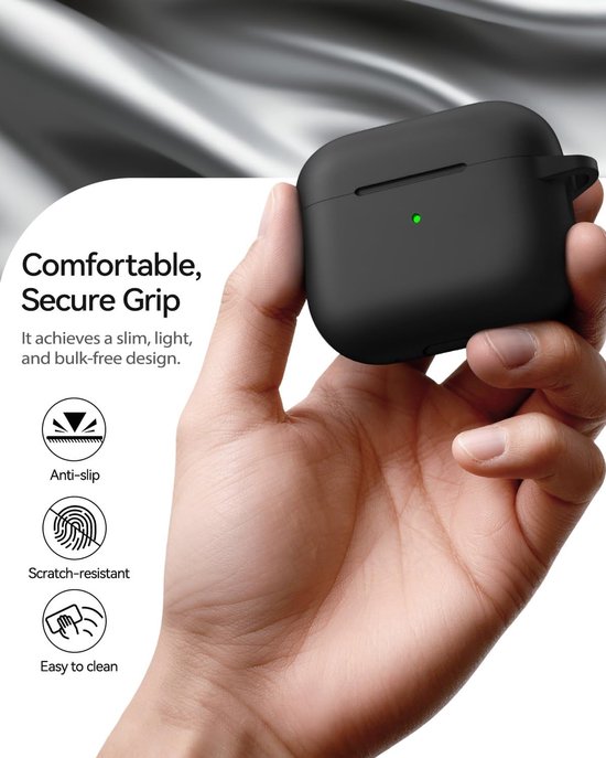 Siliconen voor AirPods Pro 3 Hoes, A10-Black — afbeelding 2
