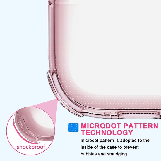 Transparante hoes compatibel met Airpods Pro 3e generatie met reinigingsset, beschermhoes compatibel met Airpods Pro 3 met polsband,ondersteuning voor draadloos opladen, schokbestendig(Roze) — afbeelding 3