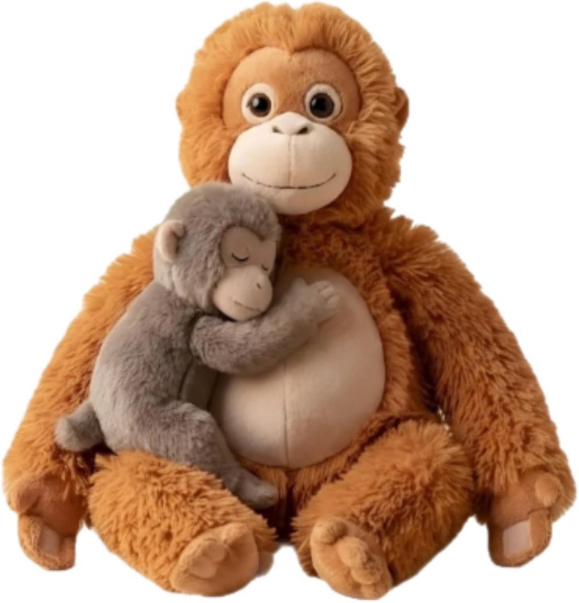 60 cm orangoetan moeder pluche speelgoed, knuffel aap, punch gevuld dier, zacht en knuffelbaar orangoetan pluche gevuld dier, schattige aap collectie pluche voor tieners en volwassenen (1)