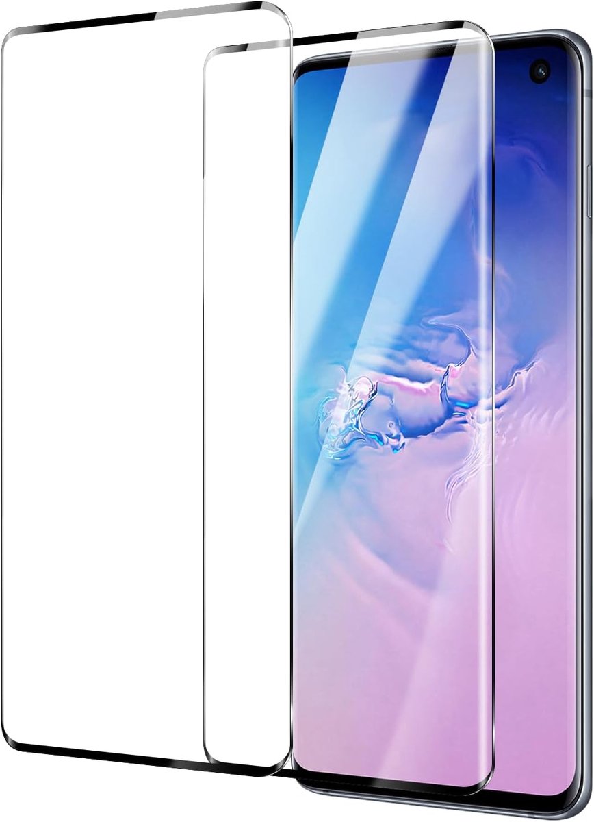 Screenprotector voor Samsung Galaxy S10, HD helder gehard glas, 3D gebogen, krasbestendig, bubbelvrij, 2 stuks