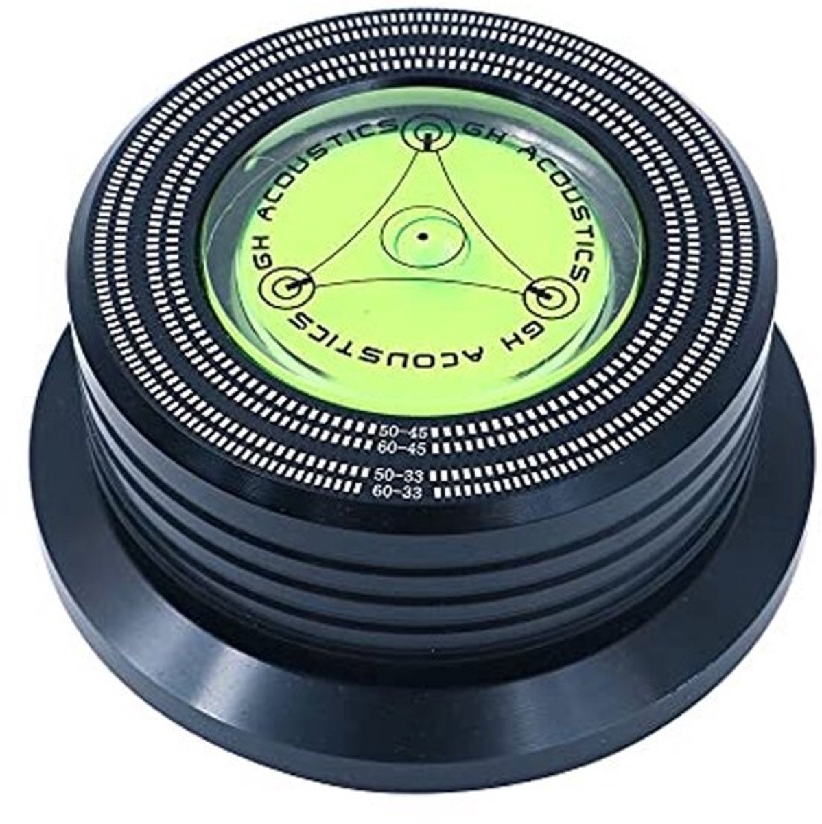 Bubble Level Speed Detection Turntable LP Vinyl Disc Stabilizer Clamp - Zwart