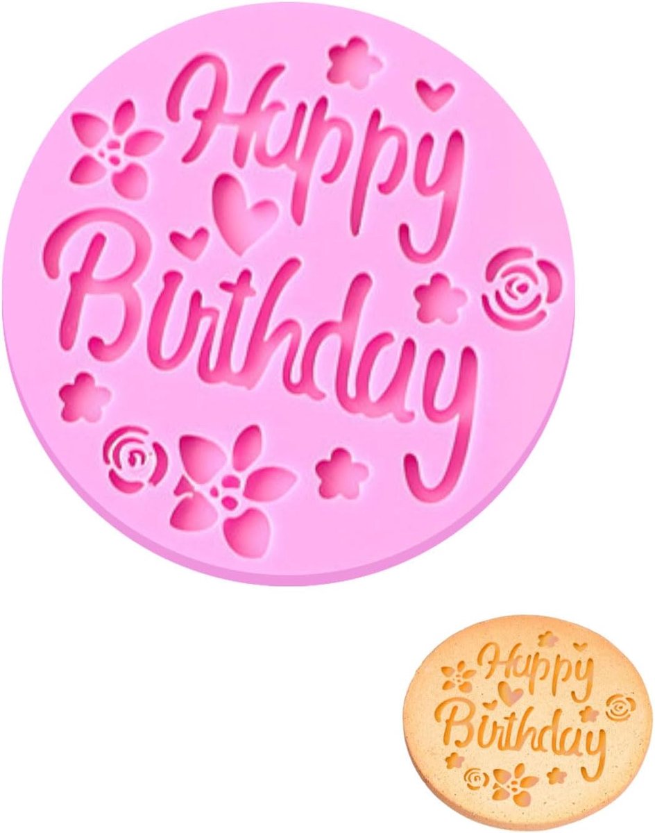 Verjaardag Fondant Stempel 3D Keksformen Alles Gute zum Geburtstag Keksstempel zum Backen Gelukkige verjaardag Fondant Stempel Geburtstag Keksausstecher Dekorieren von Kuchen