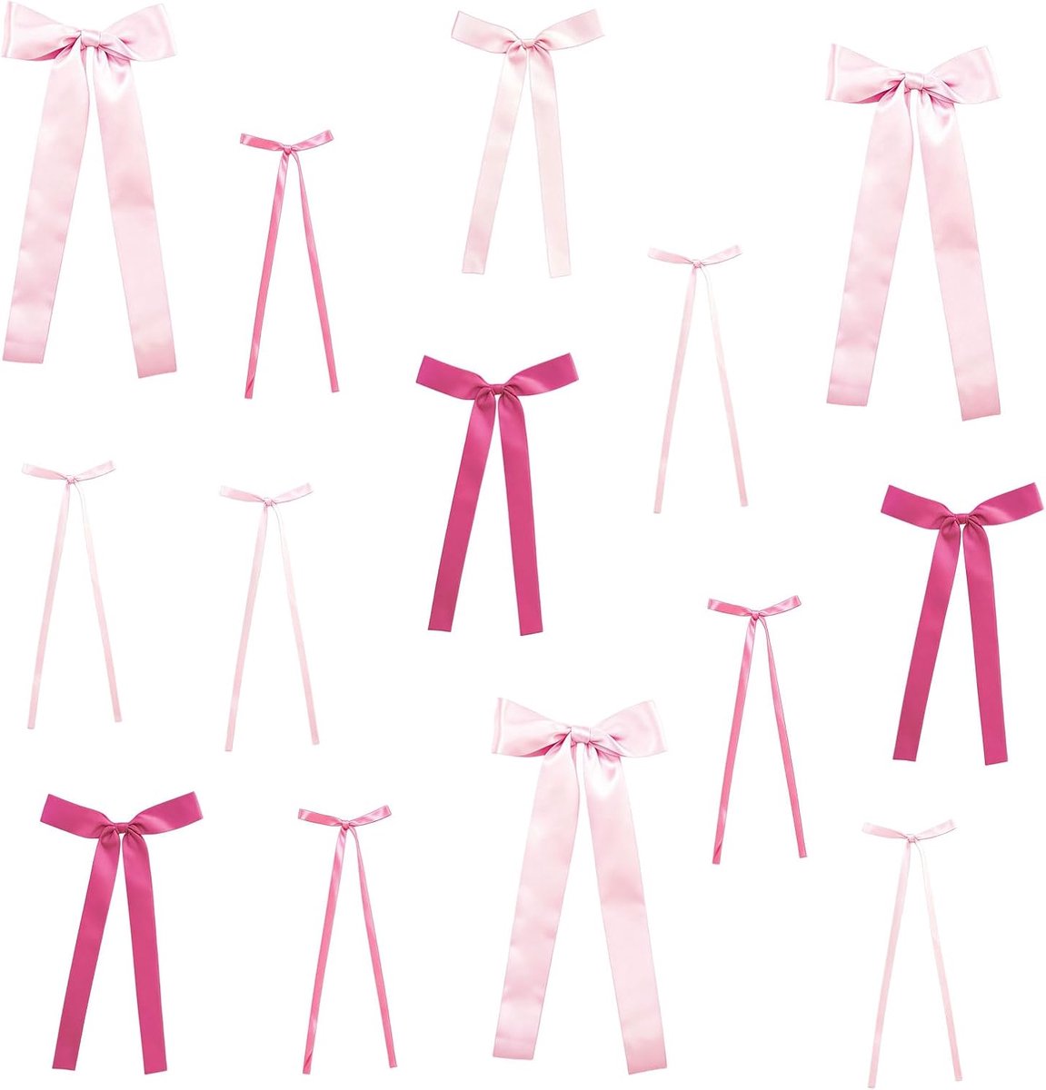 50er-Pack Rosa Schleifen Deko aus Satinband, Ribbon-Schleifengirlande voor Wand & Deur – Ideaal voor Babyshower, Coquette Verjaardag, Meisjeskamer & Bruiloftsdecoratie