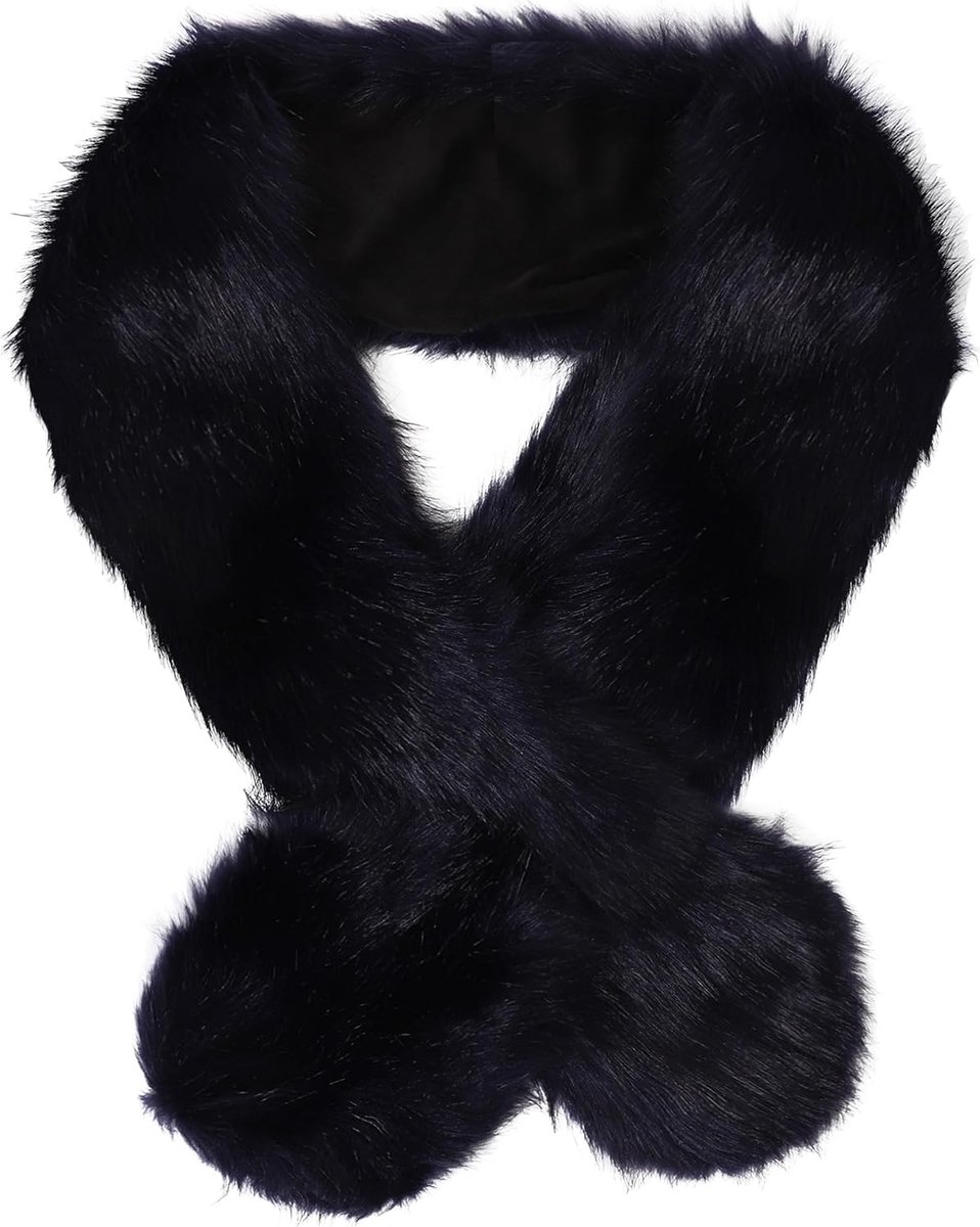 Young bontkraag voor dames, bontkraag, kunstbont, wintersjaal, warme vossenbontkraag, wegwerpverpakking