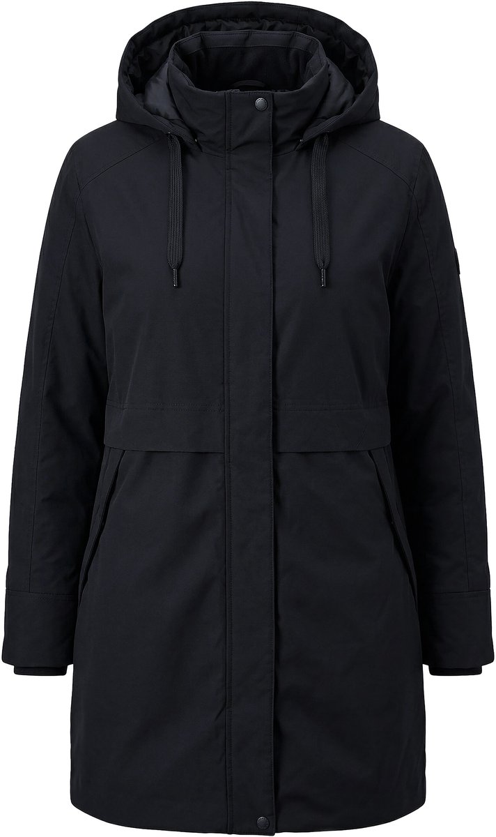 Ulla Popken - Dames - HYPRAR functionele parka waterafstotend - Zwart - Maat 42+