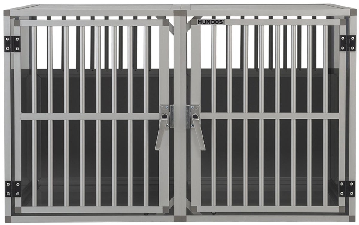 Hundos Autobench Recht Model Dubbel 100x110x67 met spijlen Nieuw