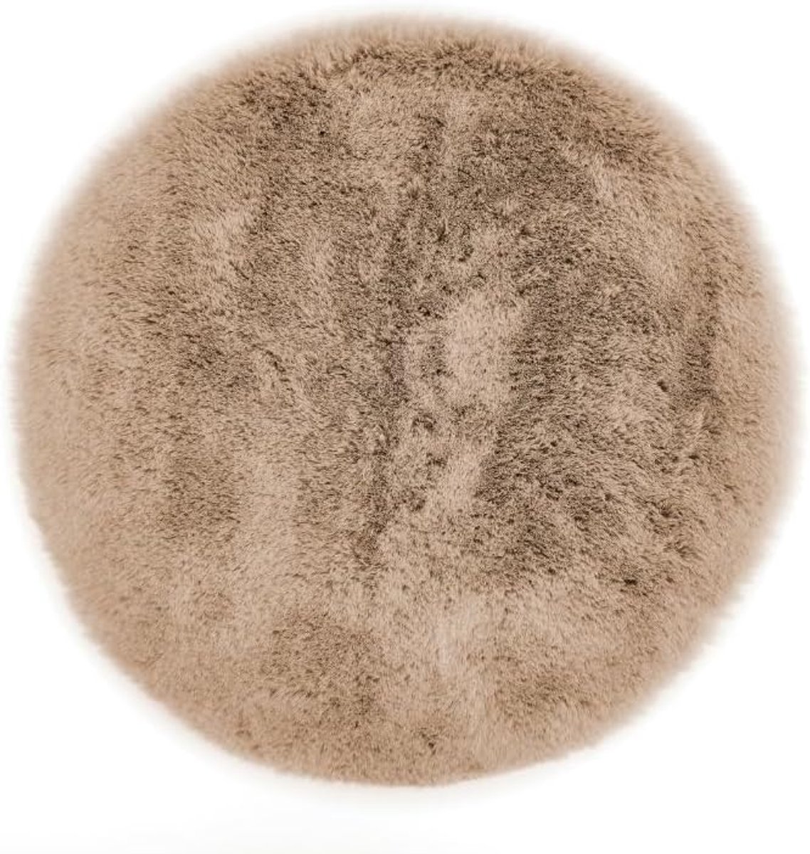 -LUXOR- living Coste Zitkussen van kunstbont, stoelkussen als decoratie, woonkamer of stoelkussen, gezellig zitkussen, stoel, sierkussen, 40 cm, rond, taupe, 1 stuk