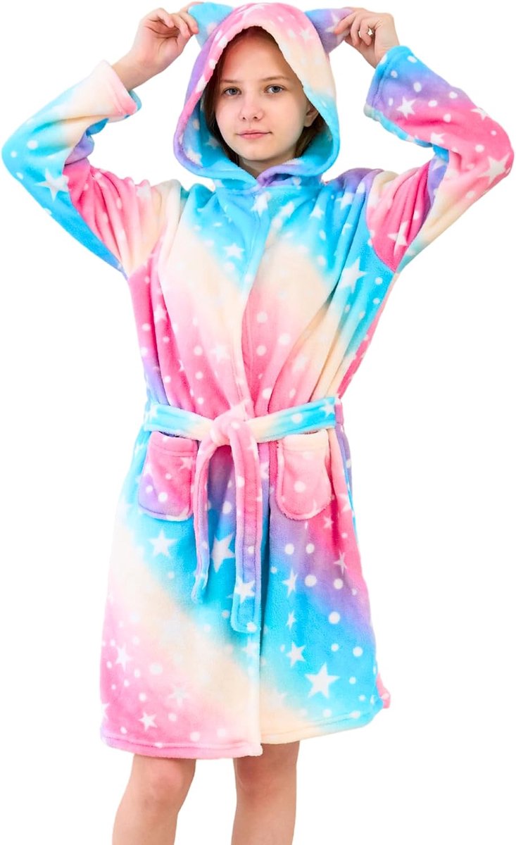 Badjas voor Meisjes Zachte Fleece Badjassen met Capuchon