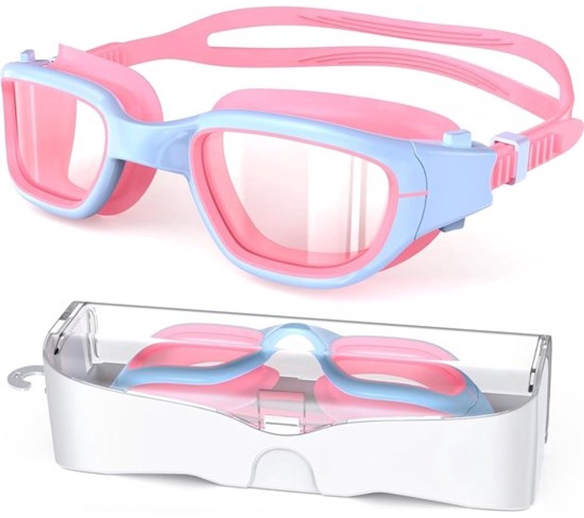 Zwembril voor Kinderen van 4-16 Jaar – Verstelbare Zwembad Goggles met Anti Fog en UV Bescherming
