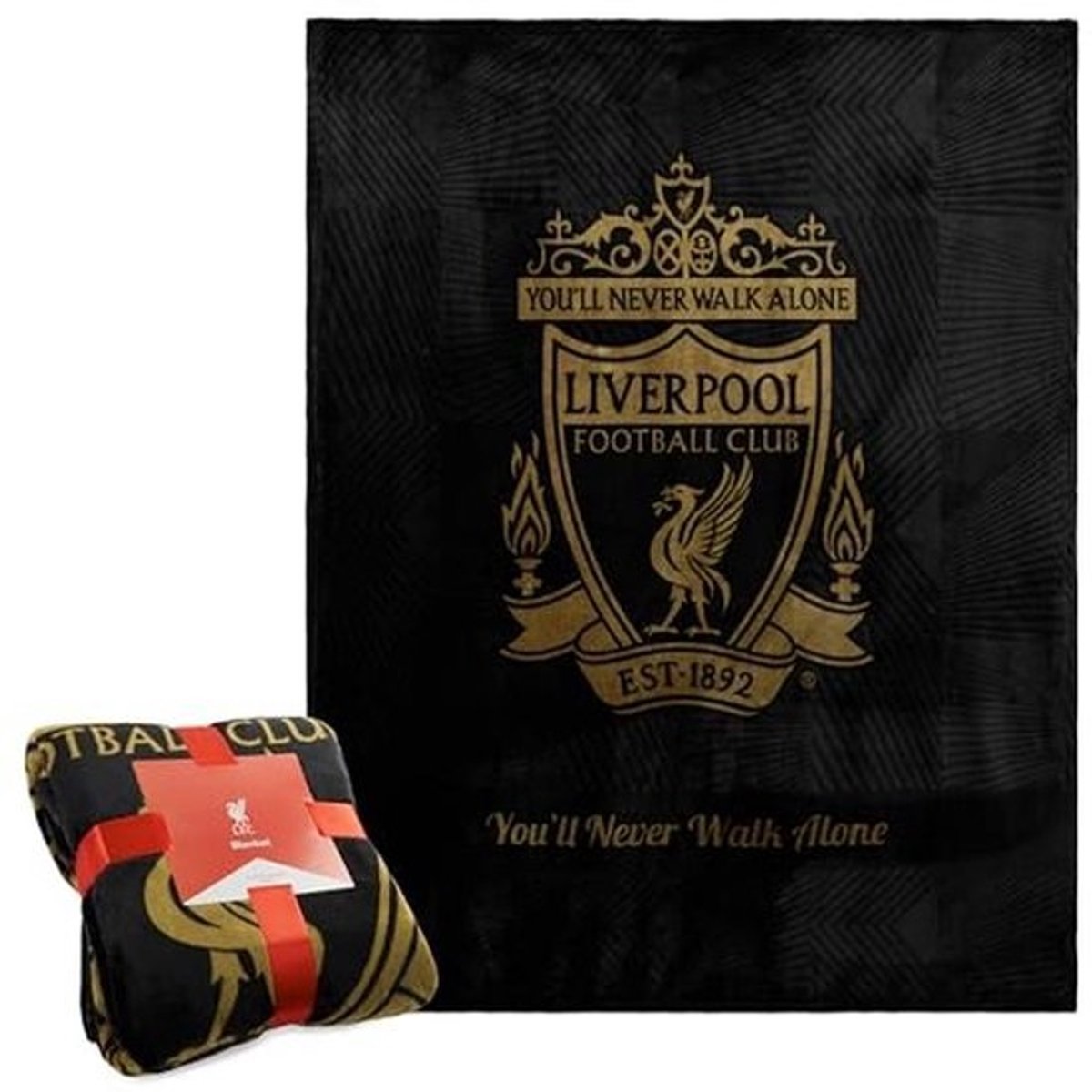 Zachte fleece beddeken 124,5 x 149,9 cm voor voetbalfans - perfecte cadeaus