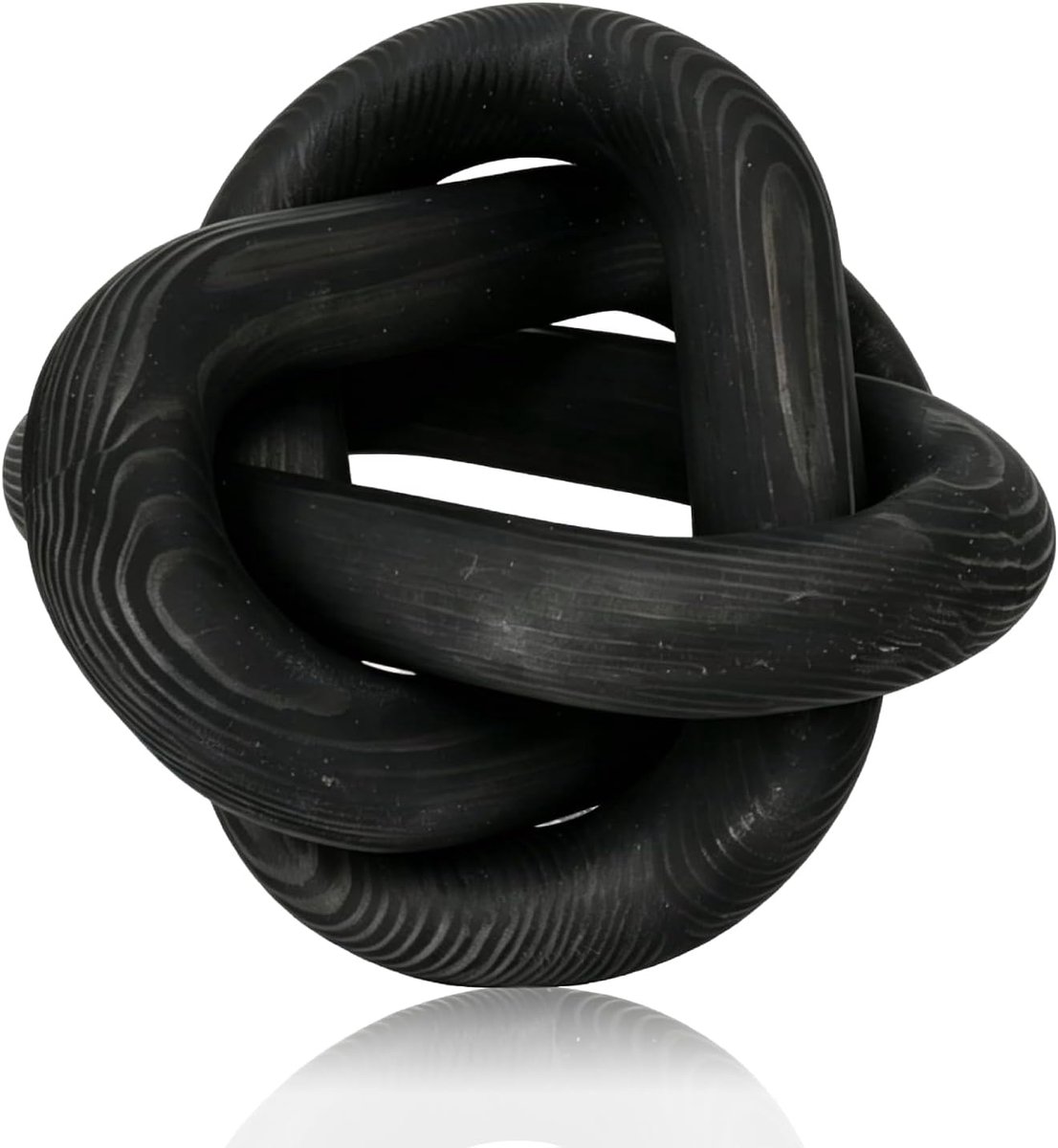 Houten knoopdecoraties, 3 verbindingen, decoratieve decoratieve decoratie, woonculptuur, elegante houten sculptuur voor café (wit) (houtkleur) (zwart)