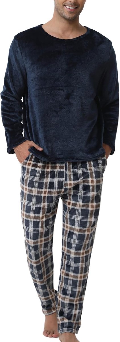 Pyjama voor heren van zacht fluweel, voor Kerstmis, sportpakken voor herfst en winter, kerstcadeau