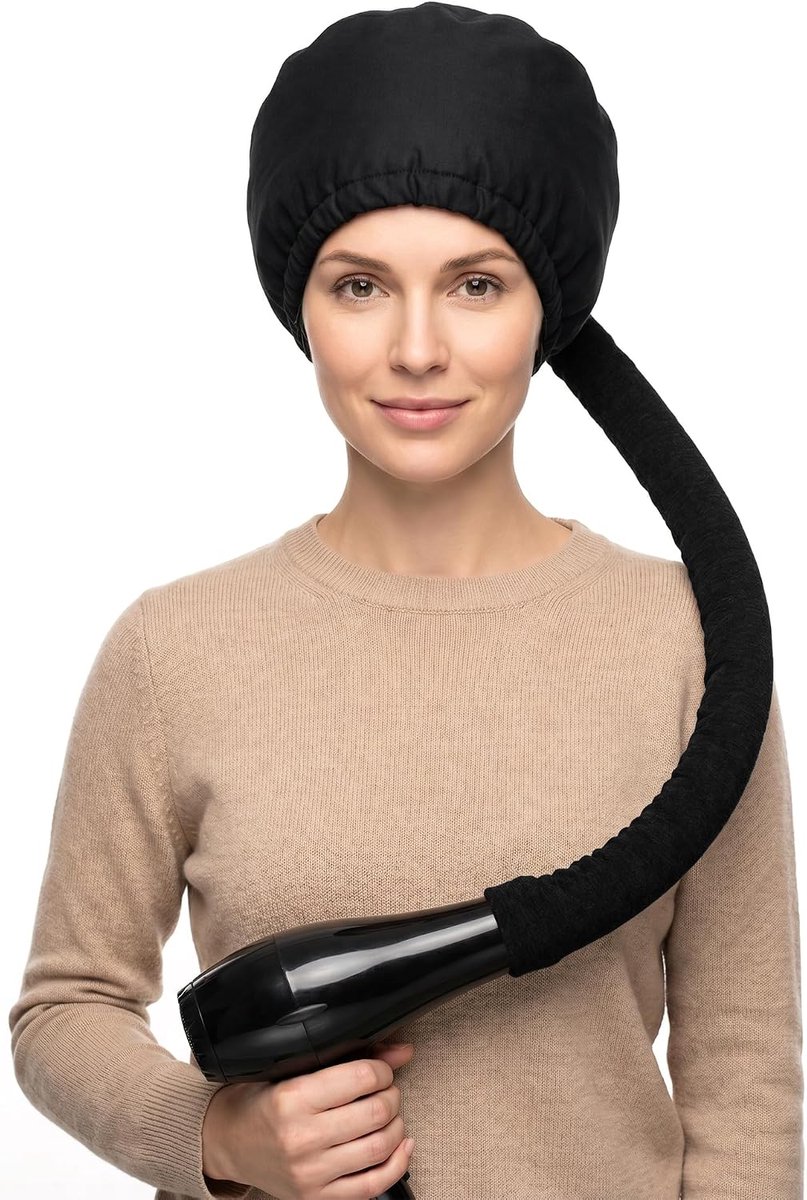 Föhn Hood, Verstelbare Trekkoord Diffuser Cap voor Kleine Nozzle Haardrogers, Thermisch Haar Drogen & Diepe Conditioning Cap, Krullend Haar Styling & Hittebescherming Hood