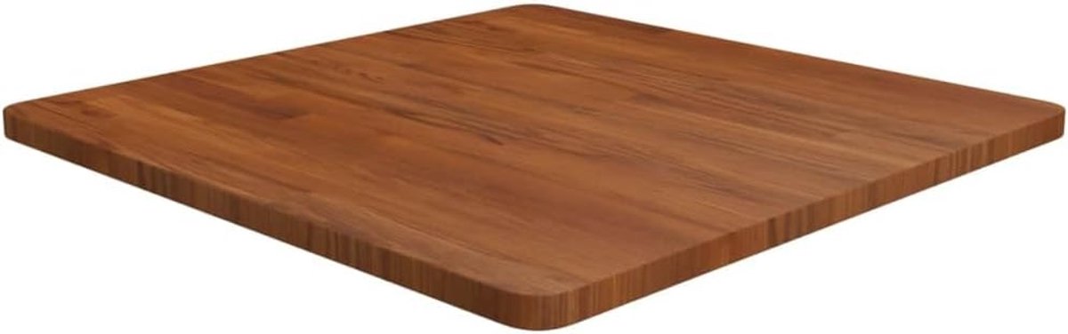 Vervangingsplaat voor tafel, eettafel, houten tafelblad, geschikt voor hotel, restaurant, eetkamer, café, vierkant, donkerbruin, 70 x 70 x 2,5 cm, eiken behandeld