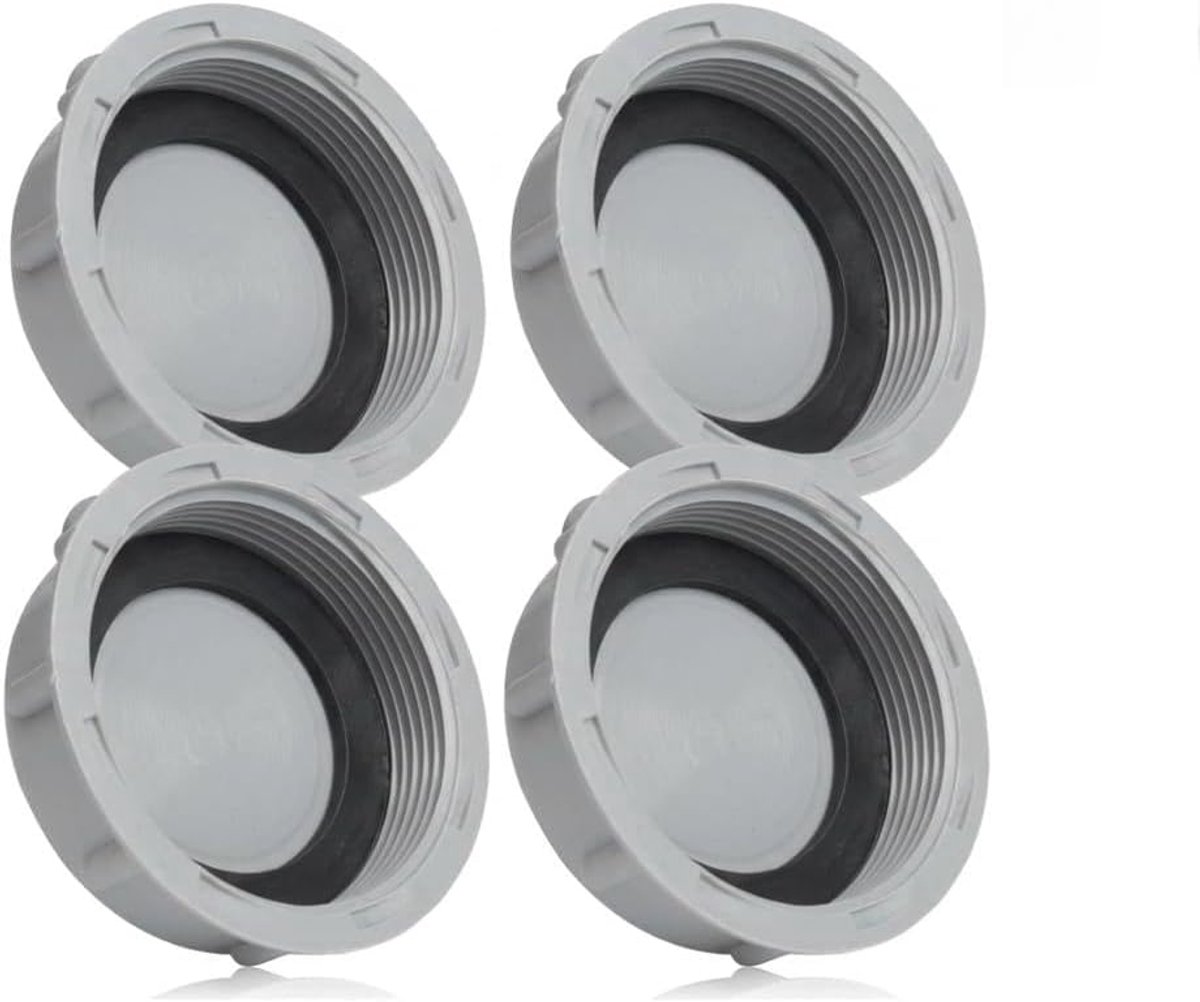 45 mm, 4 stuks, sifonstop voor gootsteen en wastafel, pvc-afvoerstop met afdichting, afsluitstop voor afvoerbuis DN40 G1½, voor keuken, tuin en sanitair