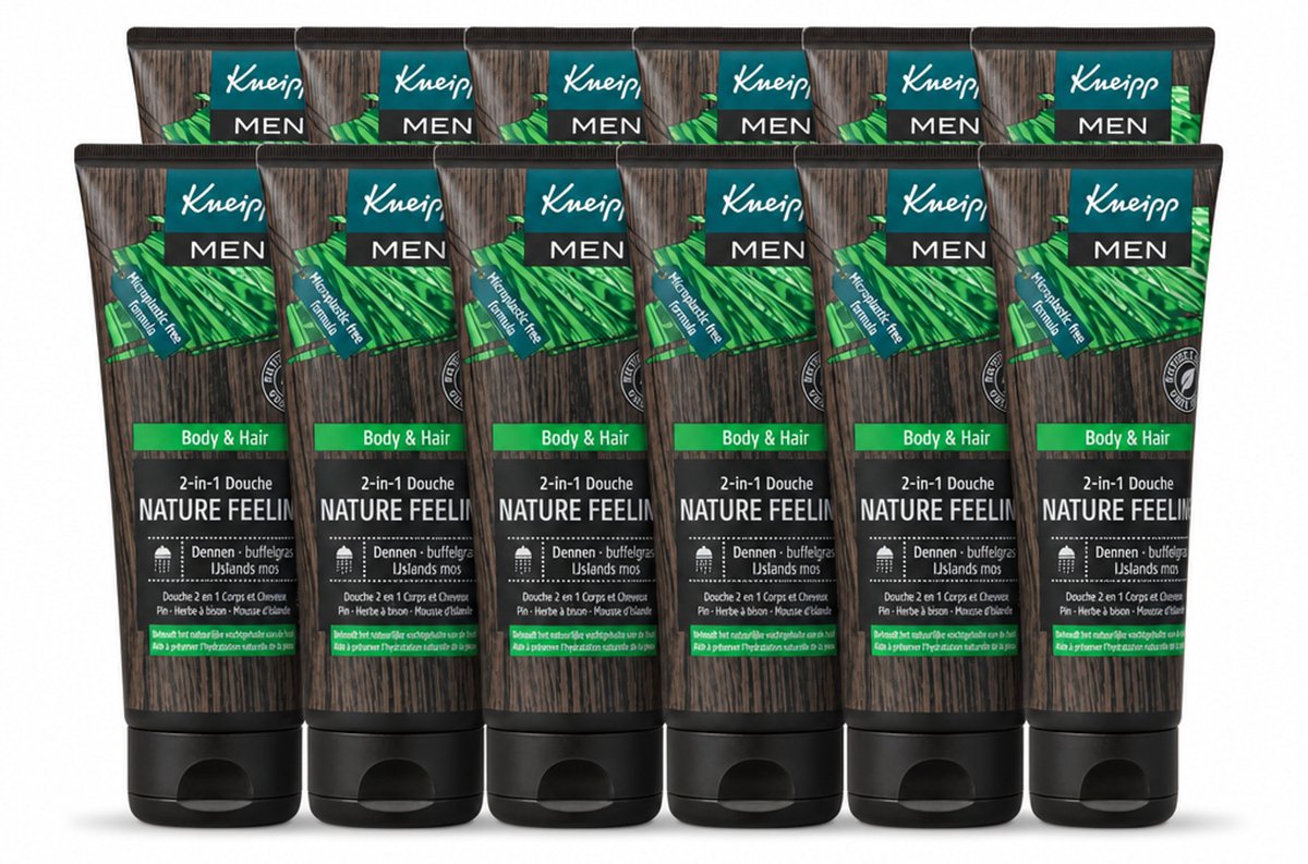 12 x Kneipp - Douchegel - Men - Nature Feeling - 2-in-1 - 200 ml - Voordeelverpakking - 12 stuks