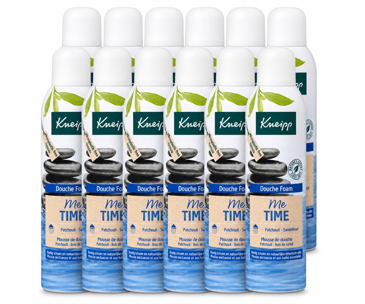 12 x Kneipp - Douche schuim - Me‑Time - Patchouli & Sandelhout - 200 ml - Voordeelverpakking - 12 stuks