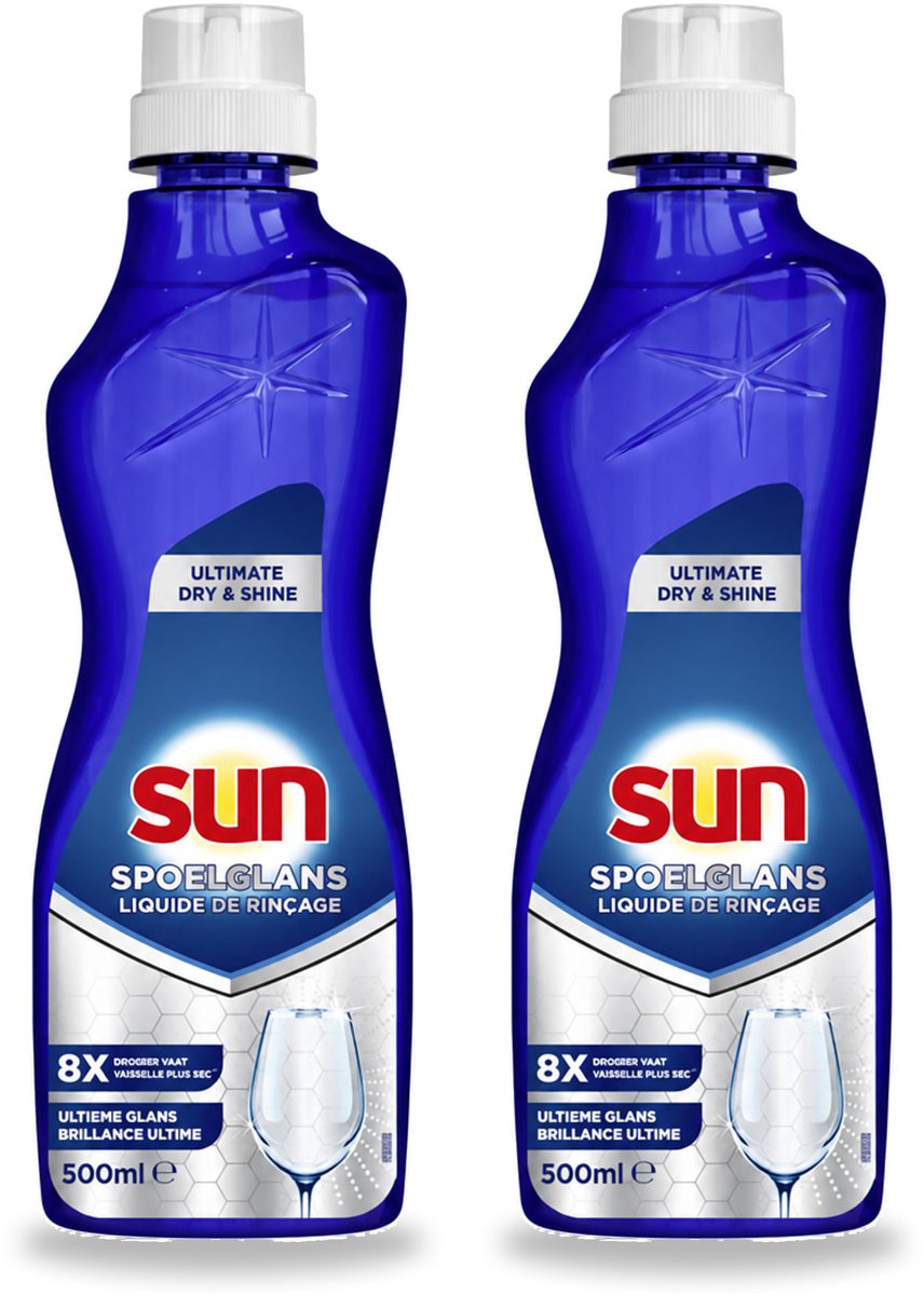 2 x Sun - Spoelglansmiddel - Dry & Shine - 500 ml - Voordeelverpakking - 2 stuks