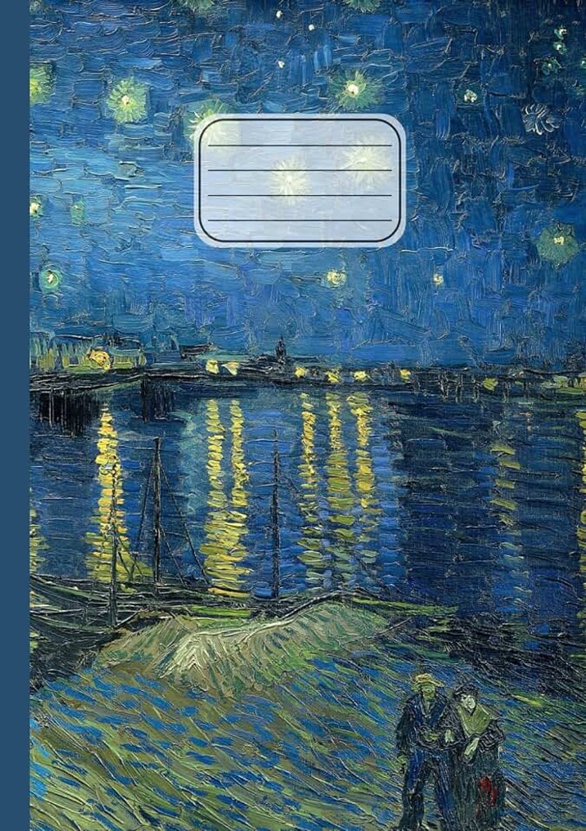 Quadretti: Vincent Van Gogh, Notte stellata sul Rodano | Arte in copertina | Grid Notebook elementari, medie, superiori, università | ... 5 mm senza margine | 110 pagine | Formato A5