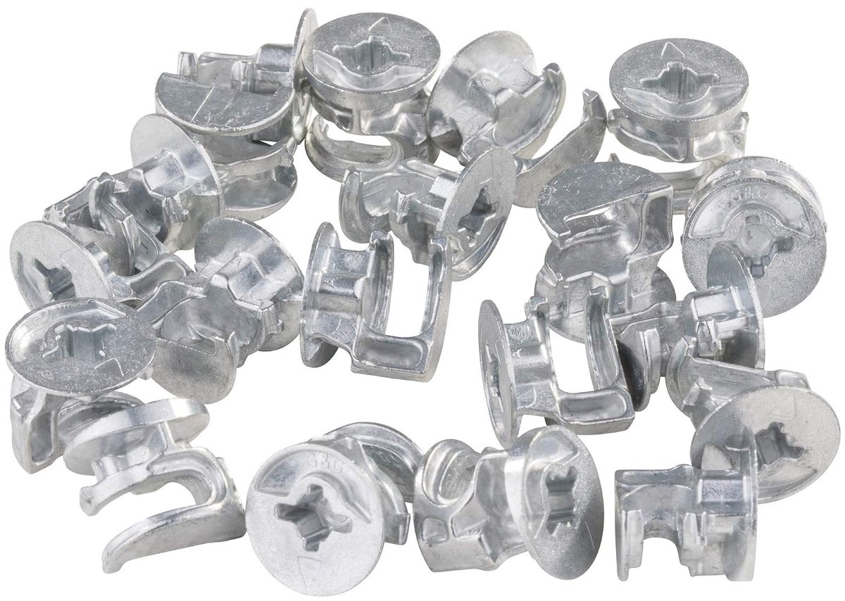 100 x excentrieke meubelverbinders kastverbinders diameter 15 mm plaatdikte 19-20 mm