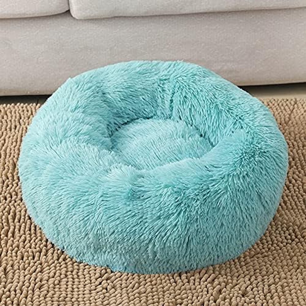 Hond bed sofa puppy kussen mat for katten huis super zachte huisdier kennel wasbare ronde pluche pluizige warme slaapzak kat donut Honden bed (Color: Forest, Grootte: 60CM)