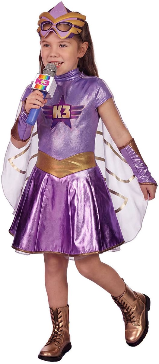 K3 - Verkleedjurk - Superhelden - Met armstukken en afneembare cape - Maat 6 tot 8 jaar - Maat 134 - Beschikbaar in 3 verschillende maten — cadeau in Spellen & Speelgoed - foto 6