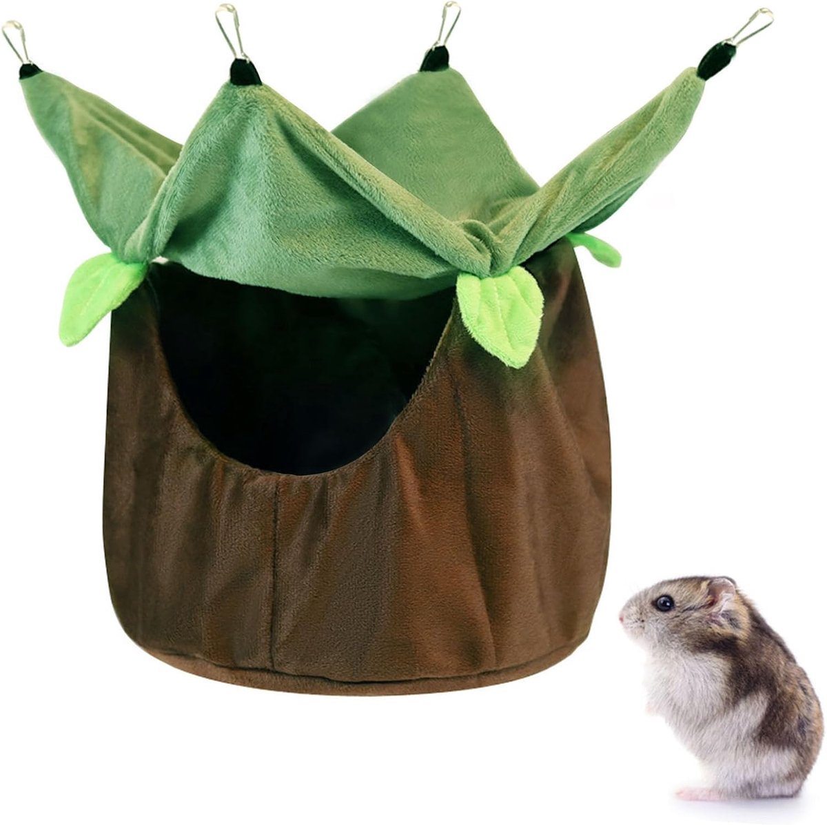 Hangmat, kooiaccessoires, hamsteraccessoires, kooi, hangend bed voor kleine dieren met haken, zacht en warm huisdierenkooi, voor eekhoorns, chinchilla's en hamsters.