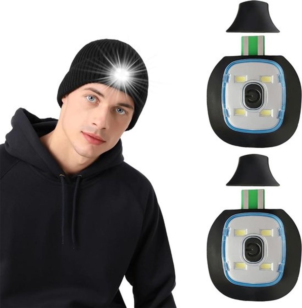 Reservelampjes voor muts - LEDlampen - Waterdicht - Oplaadbaar - USB - Wit licht .