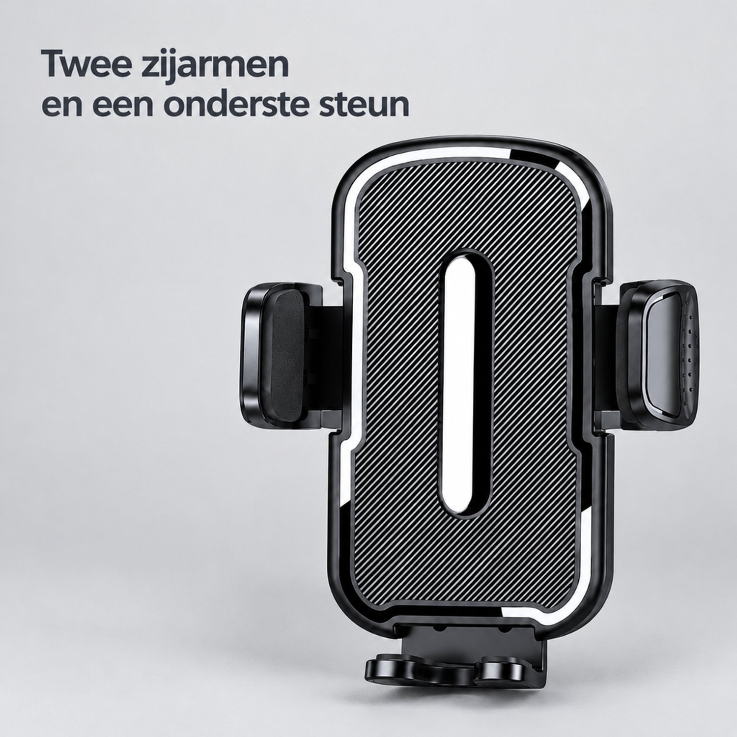 Telefoonhouders auto – zwarte telefoonhouder met zuignap en ventilatieroosterhaak