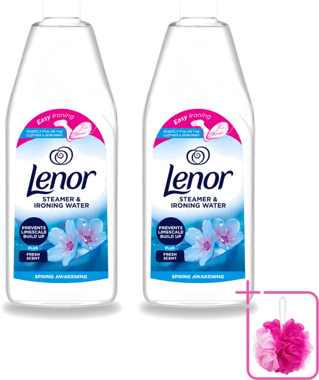 2 x Lenor - Strijkwater - Spring Awakening - Textielverfrisser - 1000 ml - Bulkverpakking - Strijkwater - Douchemop - Textielverfrisser