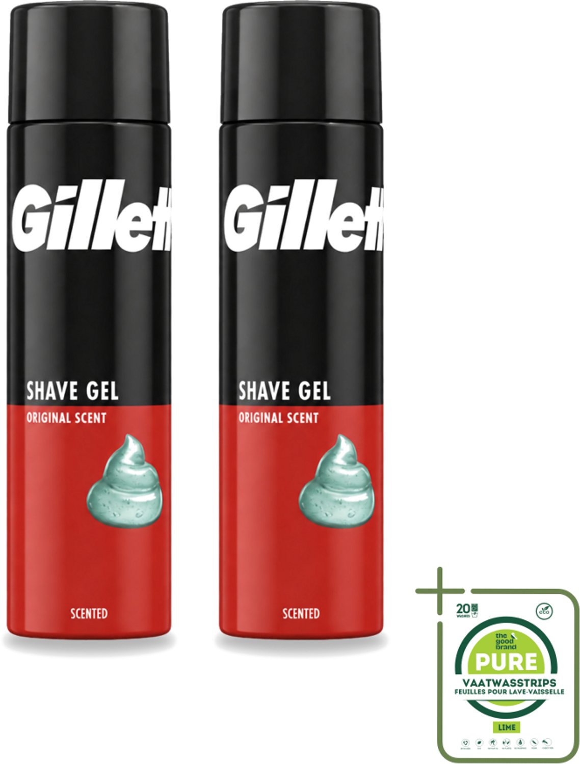 2 x Gillette – Scheergel – Classic – 200 ml - Grootverpakking - Vaatwasstrips - Scheergel - Gevoelige Huid - Scheren - Comfort - Irritatie