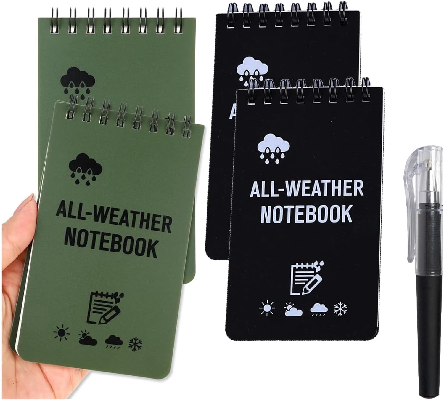 Waterproof A7 Notebook Pen Mini Notebook with Ruler, Small Notepads for Outdoor Activities, Notebooks and Travel - ShopVlot