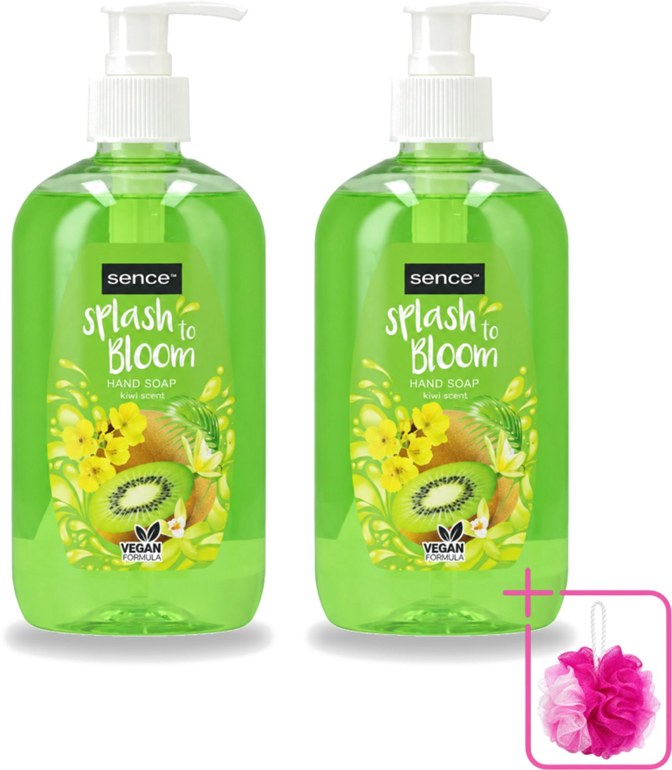 2 x Sence – Handzeep – Splash To Bloom Kiwi – 500 ml - Bulkverpakking - Handzeep - Douchemop - Handen reinigen