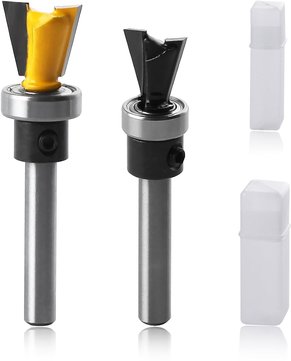 2 Piece Set with 1/4 Inch Shank Dovetail Joint Milling Bits Dovetail Router Bits with Bearing Woodworking Milling - ShopVlot