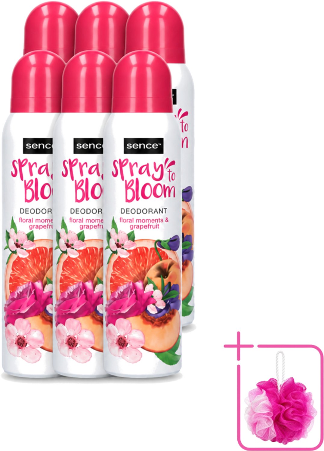 6 x Sence - Floral & Grapefruit - Deodorant - Fris & Fruitig - 150 ml - Bulkverpakking - Frisheid - Fruitige geur