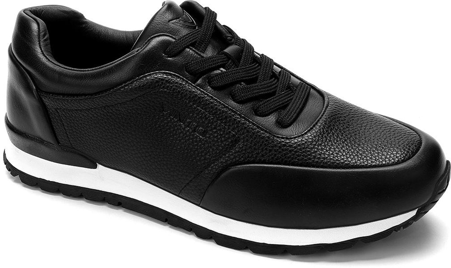 Vinto® Heren Schoenen - Lichtgewicht Sneakers - Nette Schoenen - Rubberen Zool - Met Veters - Zwart - Maat 42