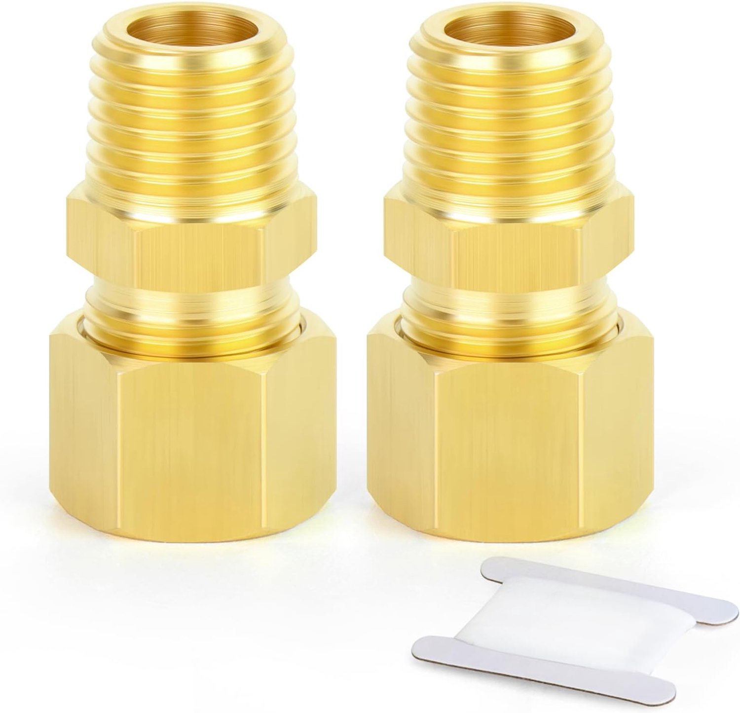 2pcs Brass Compression Tube Pipe Fitting,8mm Tube OD X 1/4" BSP Female Compression Coupling Straight Connector - ShopVlot