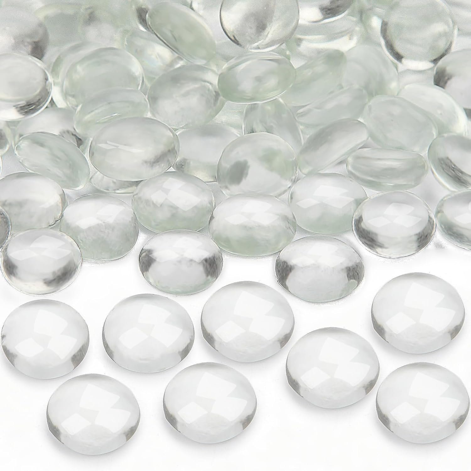 200pcs Transparent Decorative Stones for Vases, 900g, Decorative Garden Stones, Glass Pebbles for Aquarium - ShopVlot