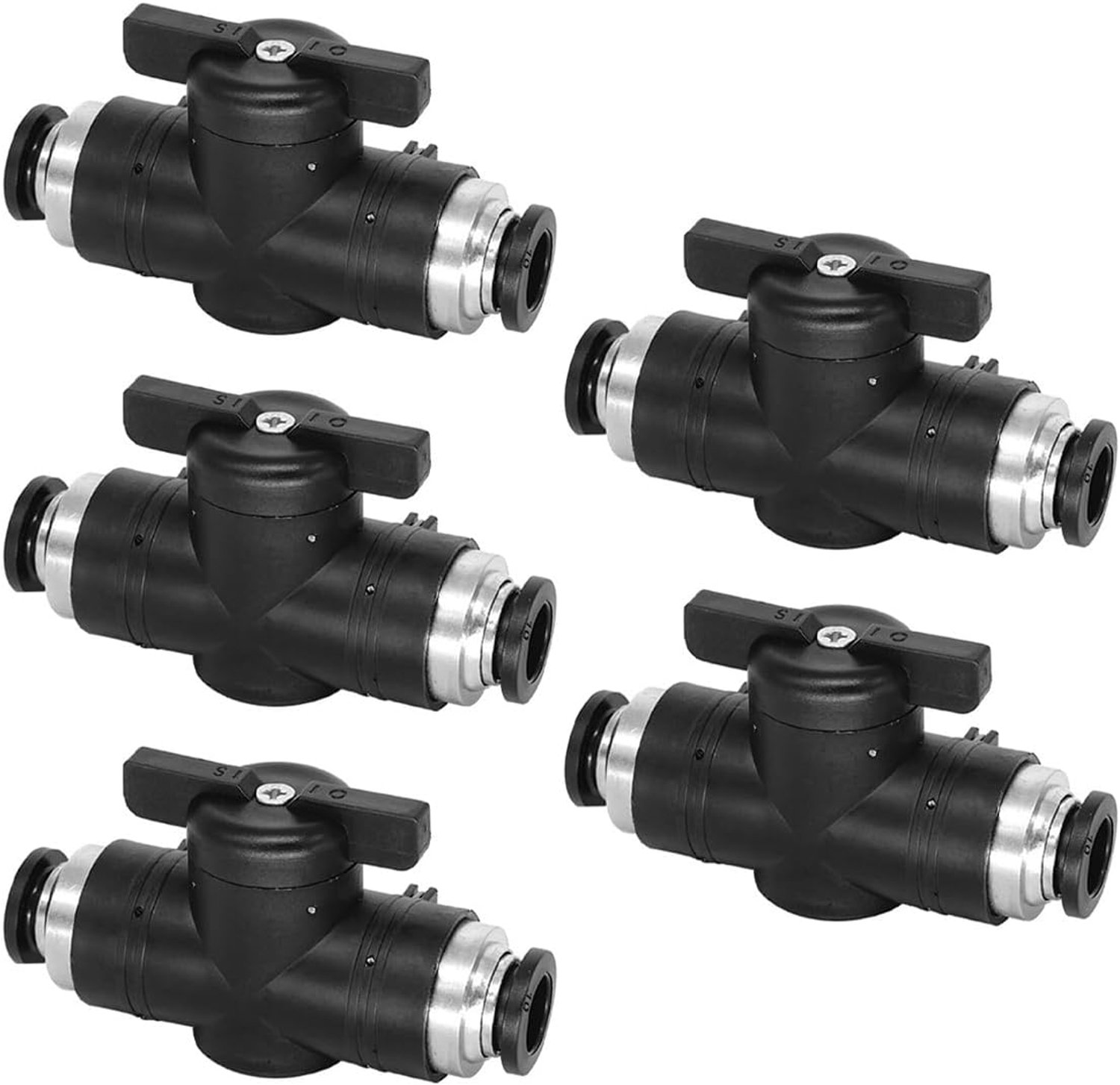 5 stuks pneumatisch BUC-12 handventiel, 12 mm AD kunststof push to connects stuurluchtventiel voor het verbinden van - ShopVlot